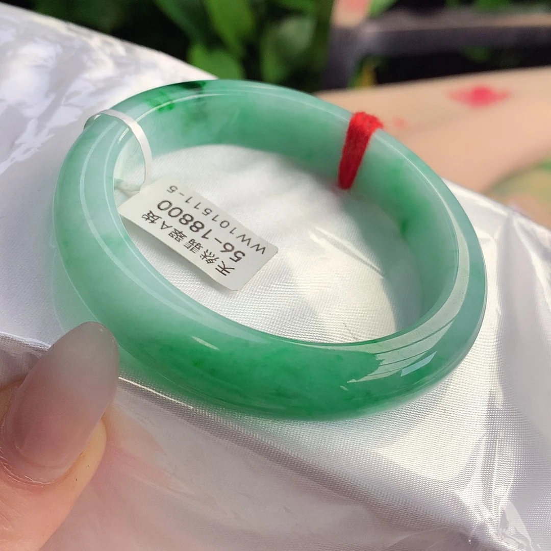 未镶嵌手镯翡翠天然A货翡翠56-57小万色货天花板15号