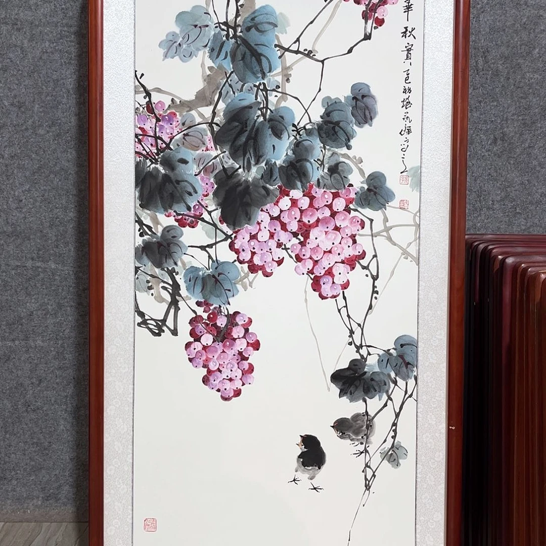 国画书画作品带框63×123