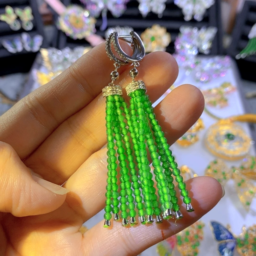 颈饰银S925镶嵌翡翠