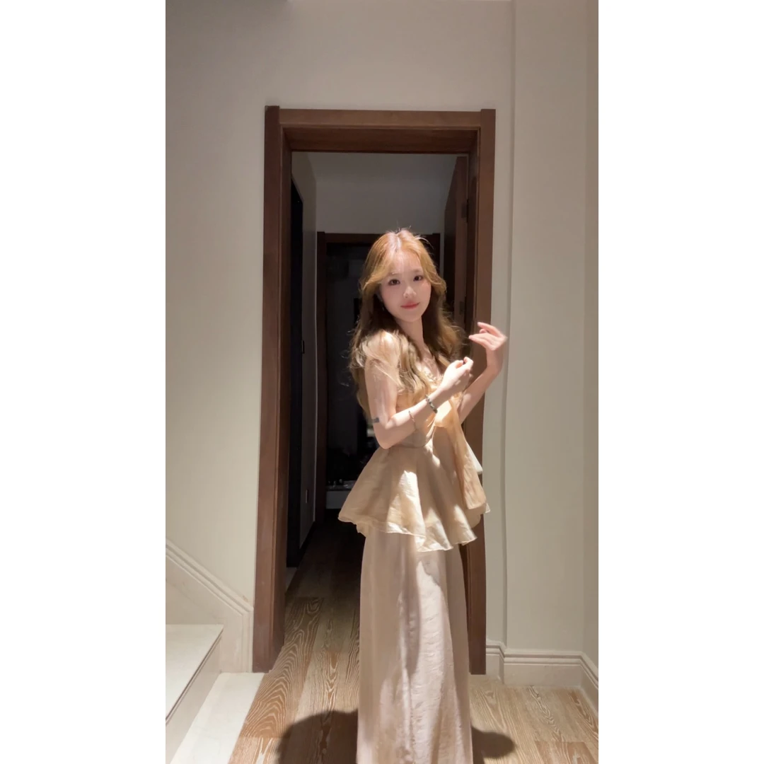 「流光蝶衣」缎面仙女裤裤子时尚夏季复古法式宽松韩版1385