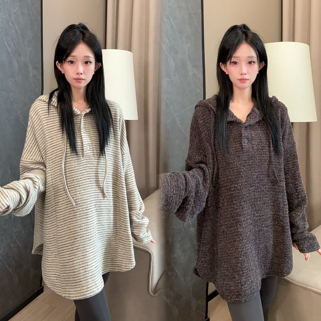 二姐的宝藏【连帽卫衣】秋冬出游拉绒软糯慵懒长袖连帽卫衣#25400