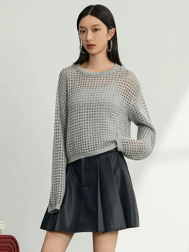 百搭上衣女2025春季内搭堆领长袖新款洋气上衣9184