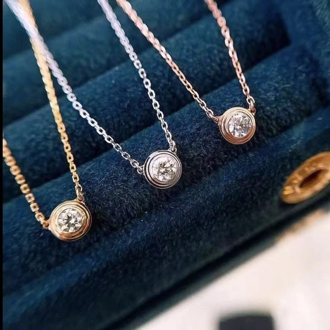 18k金镶嵌天然钻石30分飞碟泡泡套链，多样性发其一BXNF