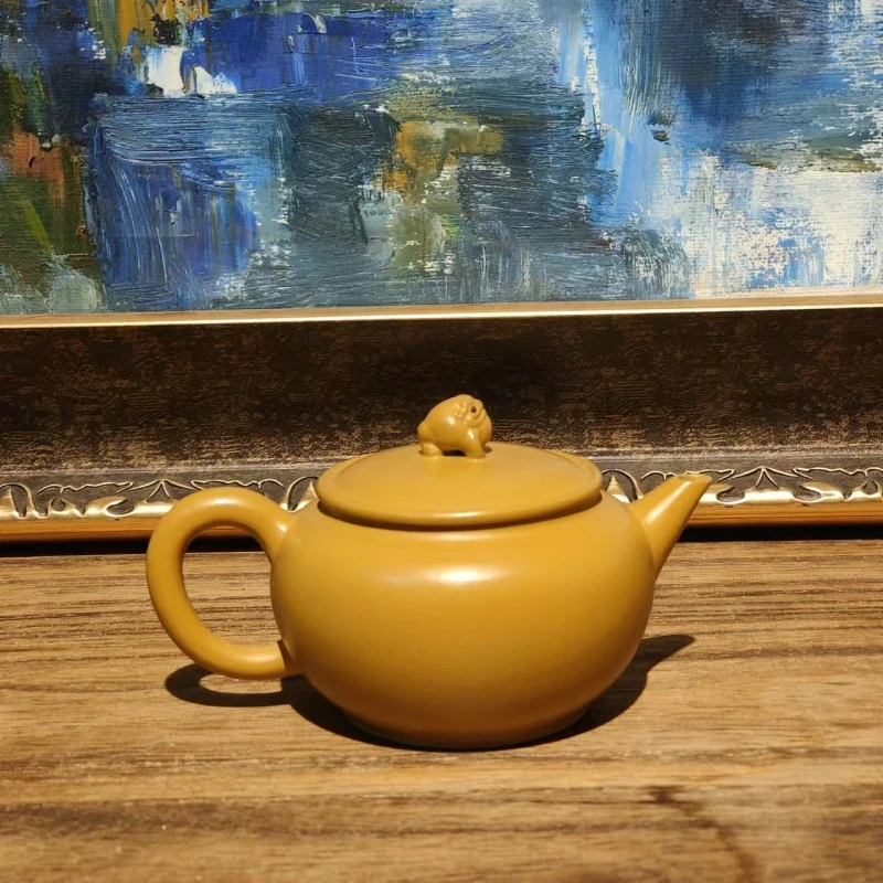 徐玉凤黄金朱泥小品金蟾圆珠紫砂壶