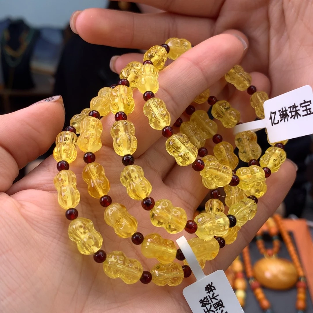 琥珀手串未镶嵌多样性发一