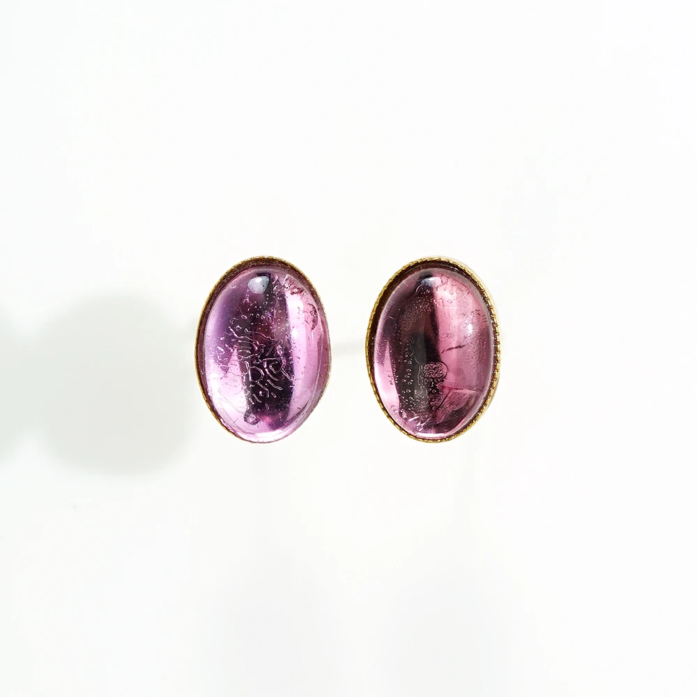 孤品18K红碧玺耳钉45881