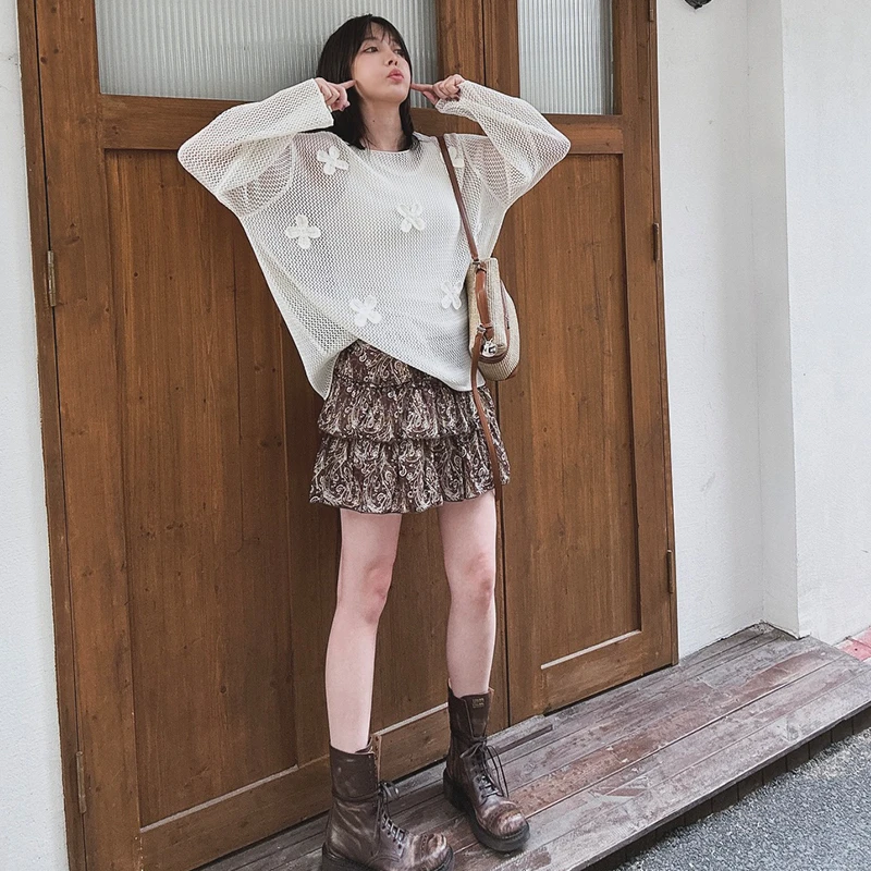 BETTER JOELAY -中版【几朵小花】百搭时尚宽松针织LL5818