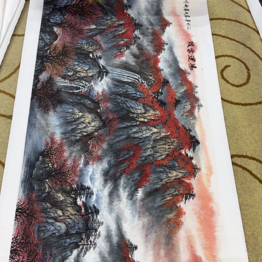 8***2国画刘春雨四尺山水艺
