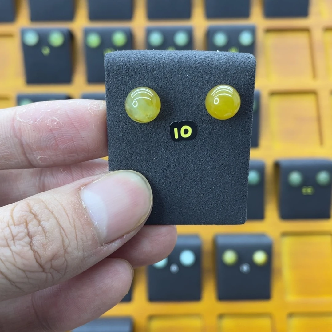 蛇纹石玉耳钉银S925镶嵌南***?