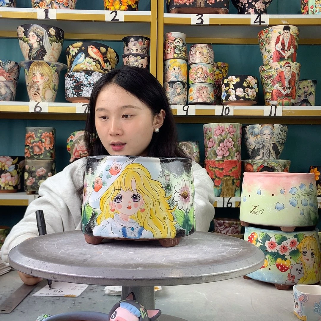 陶景德镇手工花盆65