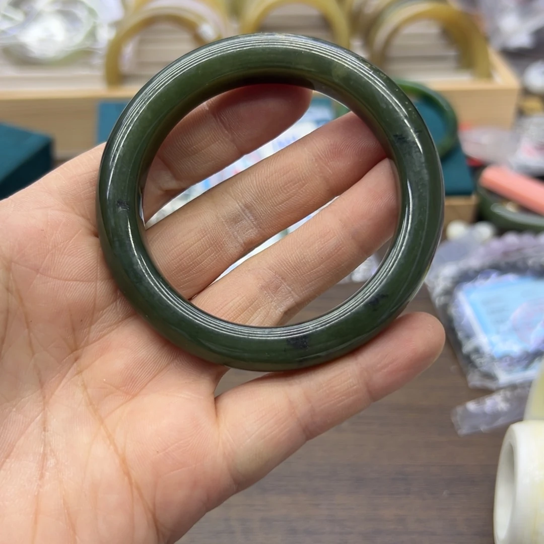 和田玉未镶嵌手镯56.3圈围078