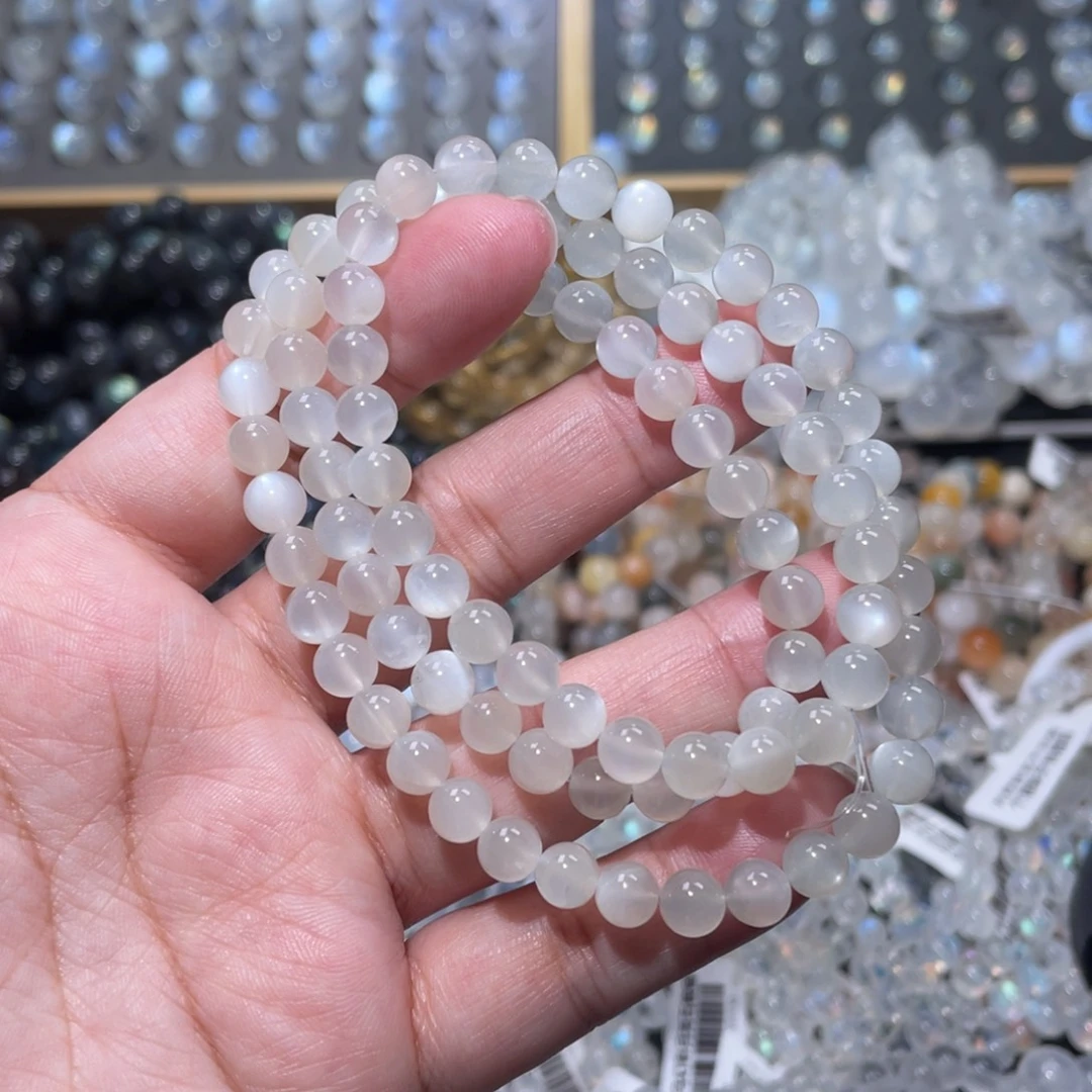 手链未镶嵌长石白月光手链多圈6mm 漏价
