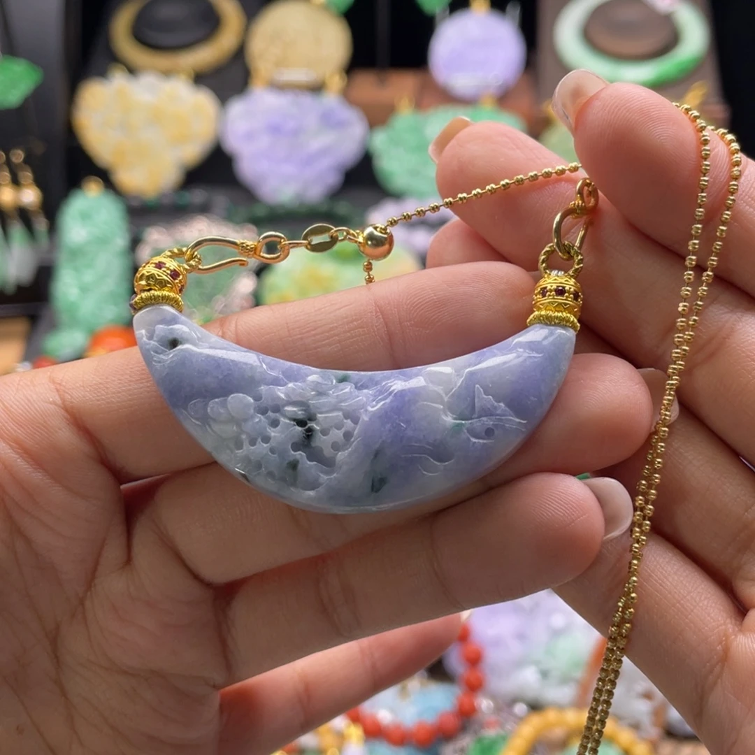 翡翠未镶嵌颈饰代编织