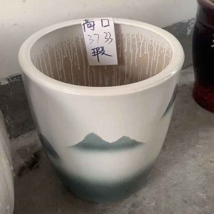 花盆陶罐山水画大号