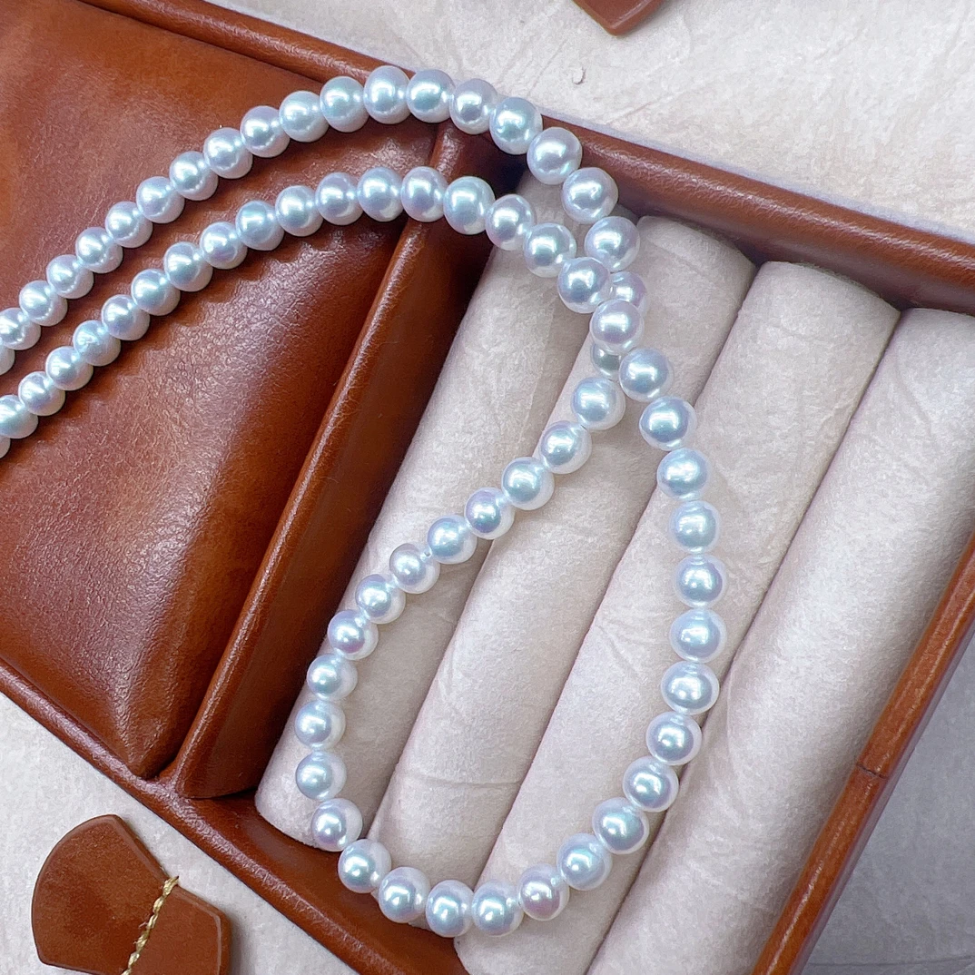 天然淡水珍珠项链/5-6mm/极光炫彩微瑕