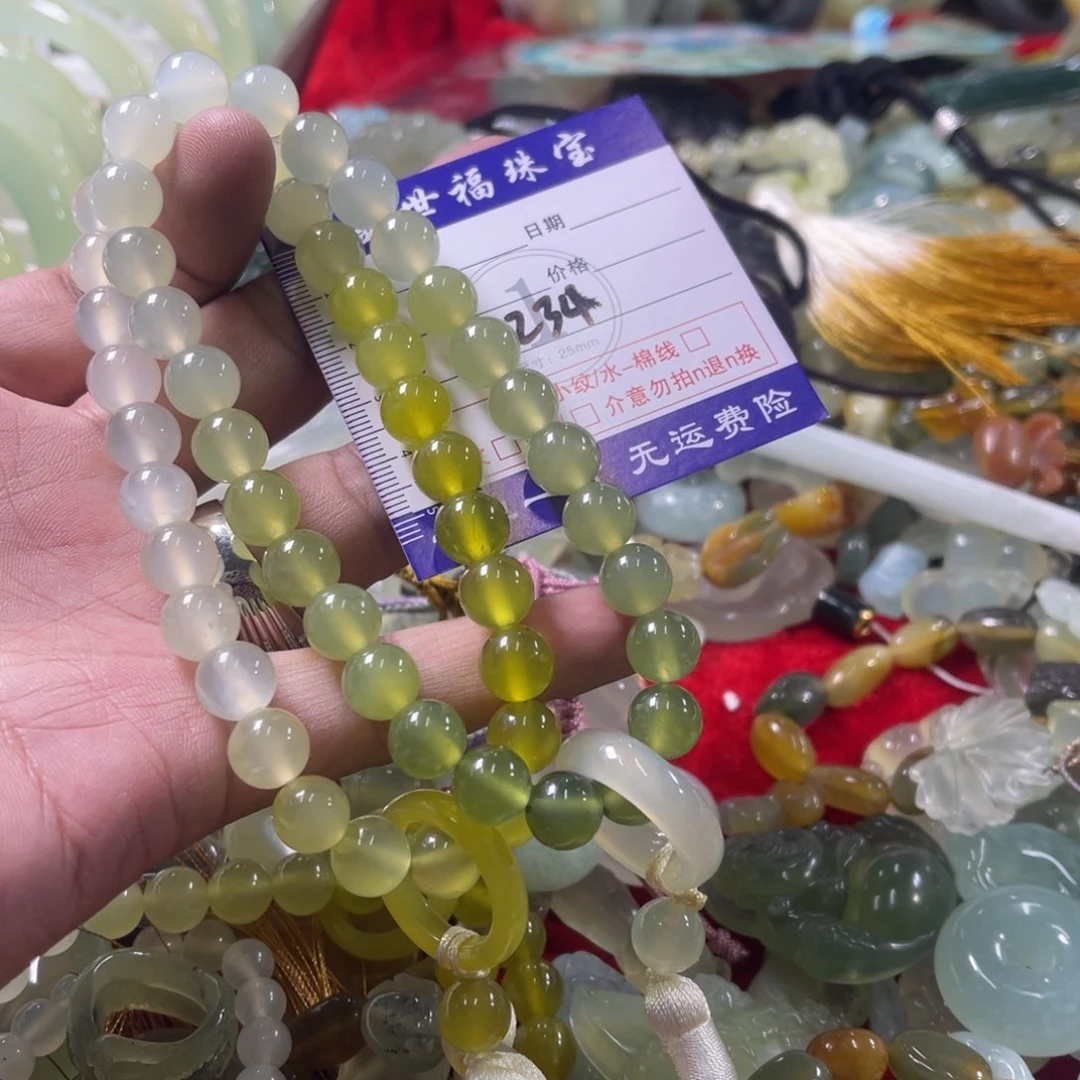 未镶嵌蛇纹石玉手链