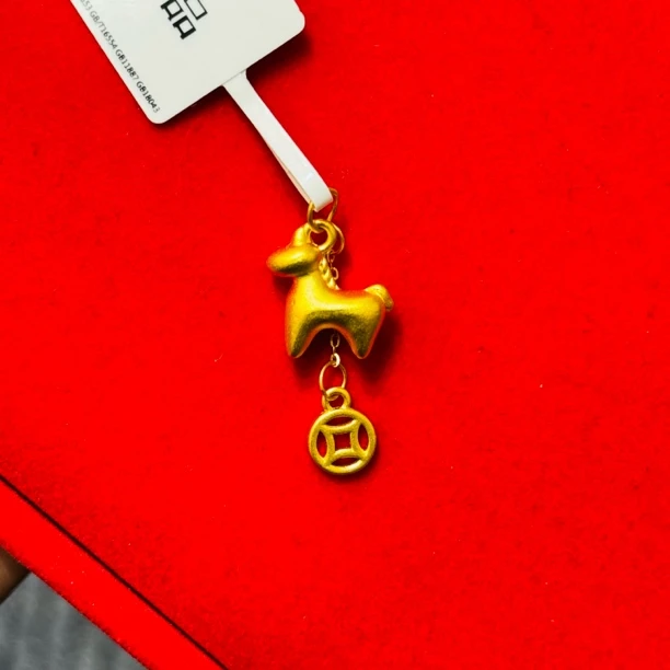 【莹莹专享】足金999 马上有钱 ZP 0.61 纳金添喜