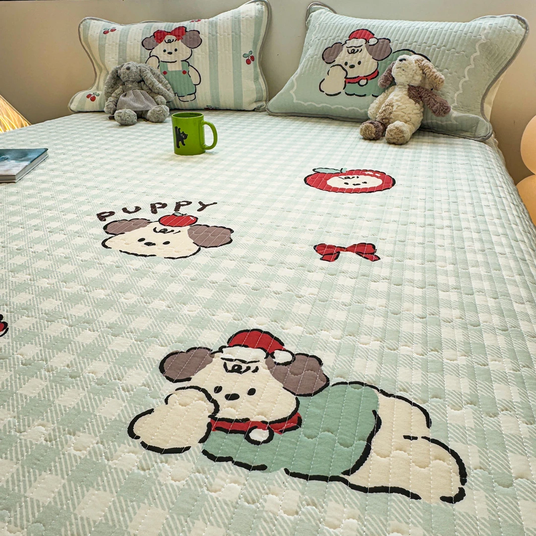 A类母婴级韩系小狗床笠罩夏季冰丝凉席可机洗2025新款家用保护罩