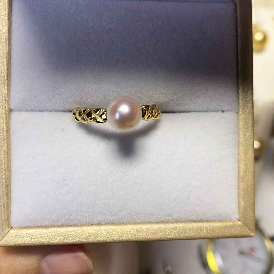 海水珍珠戒指银S925镶嵌