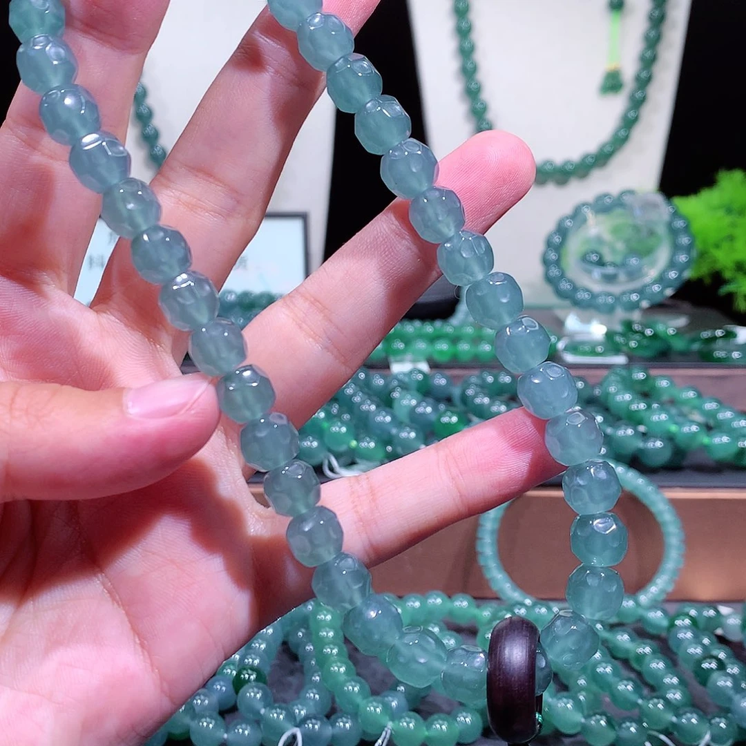 选***力翡翠未镶嵌手链天然a货翡翠手串9+