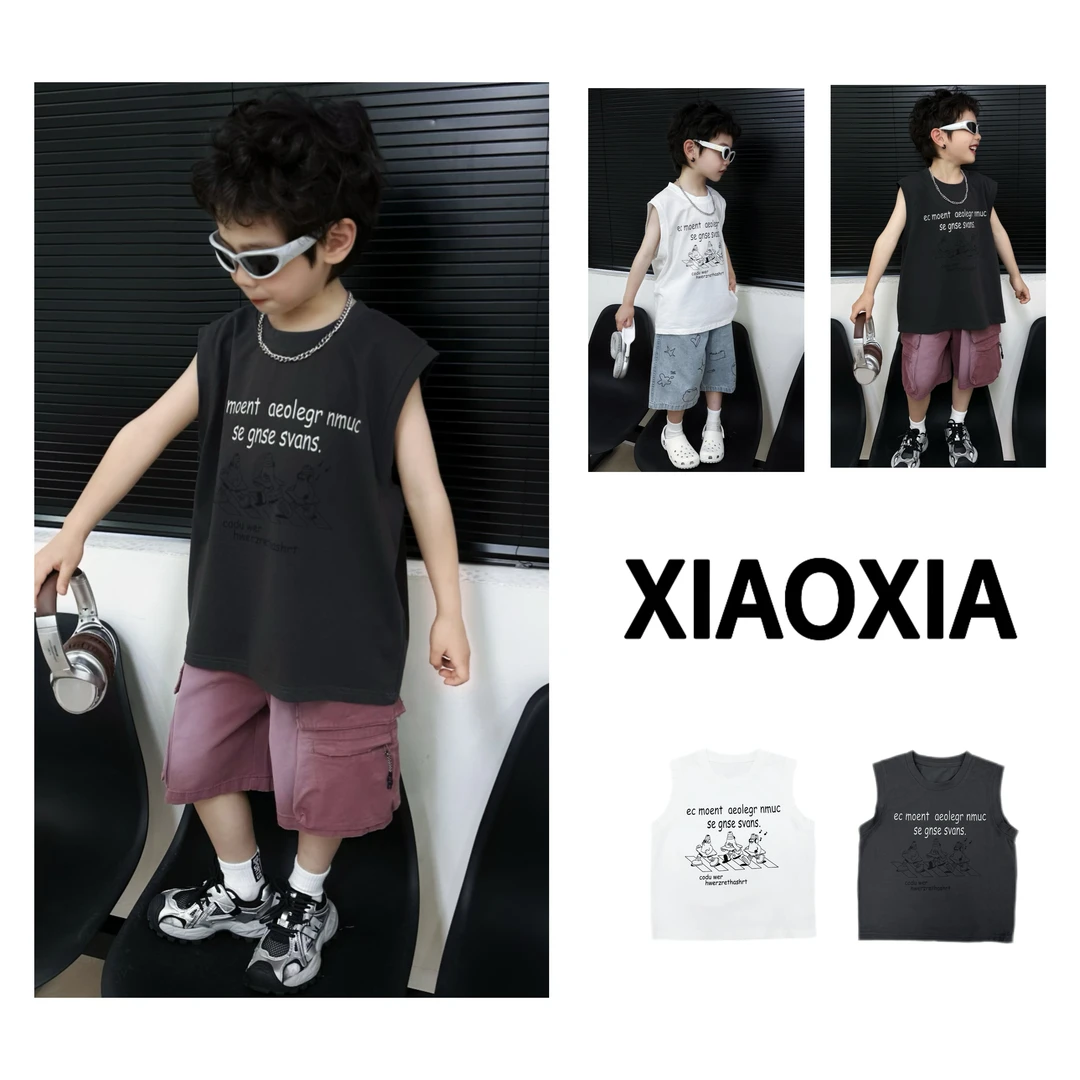 XXJ 1990 奇思妙想【雪糕桶过马路】趣味印花无袖背心