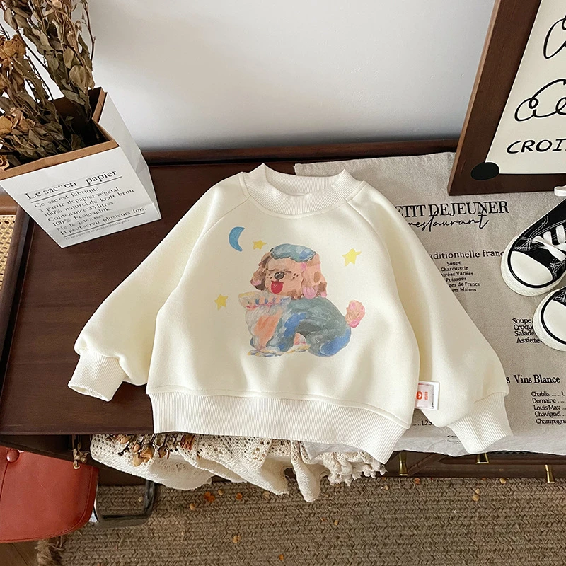 【现货】DY241271秋冬新款儿童卫衣加绒保暖洋气上衣