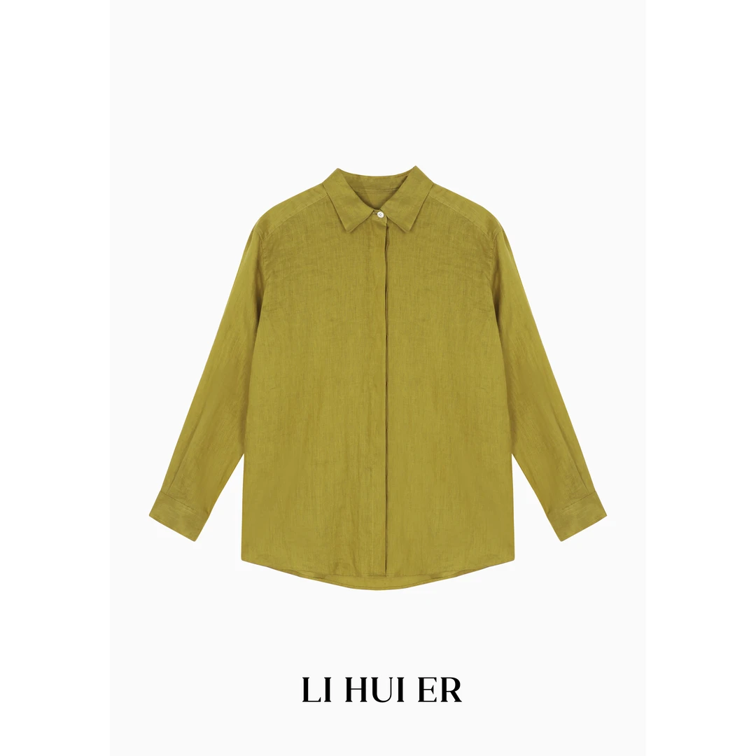 Li Hui Er 【昔木槿年】2025春夏款轻奢高贵长袖衬衫外套女LH032