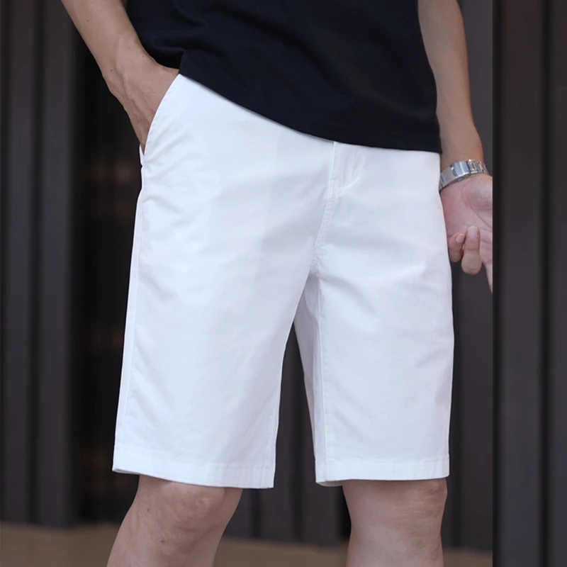 白色休闲短裤男夏季外穿宽松纯棉男款中裤韩版潮流运动五分裤男士
