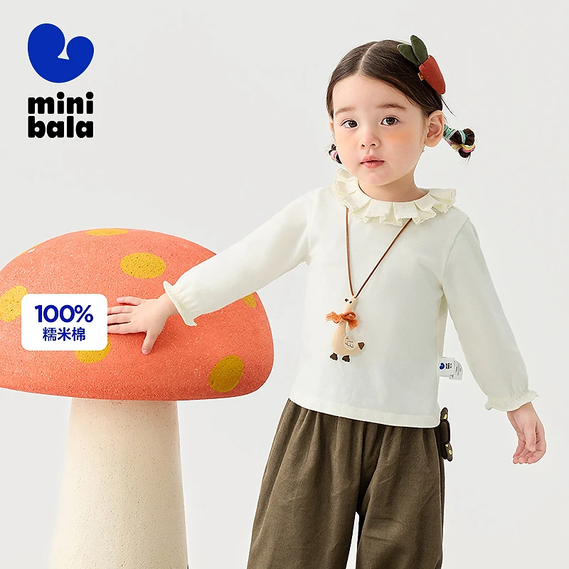 【糯米T】迷你巴拉女童T恤2025长袖宝宝亲肤上衣230125100002