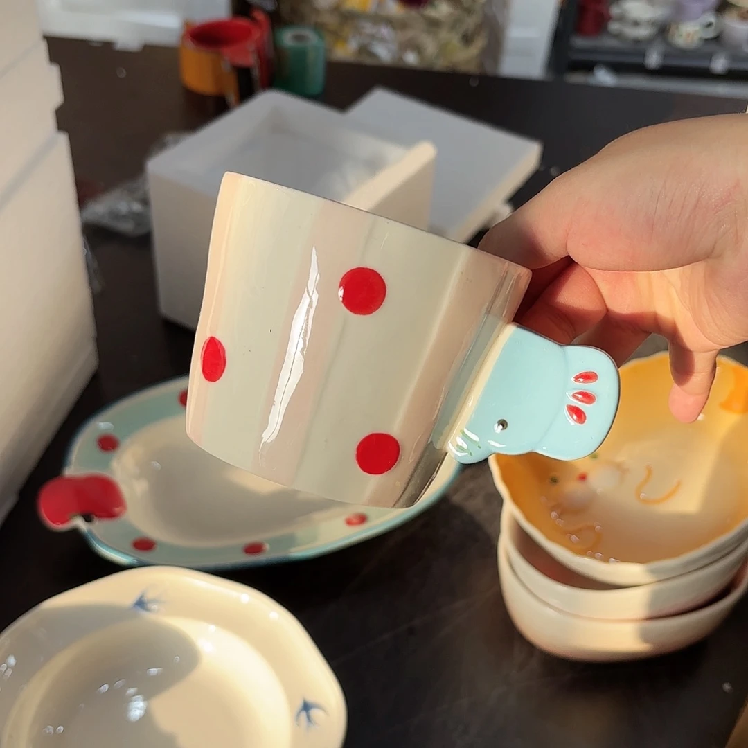 棉麻裂釉一个大象粉