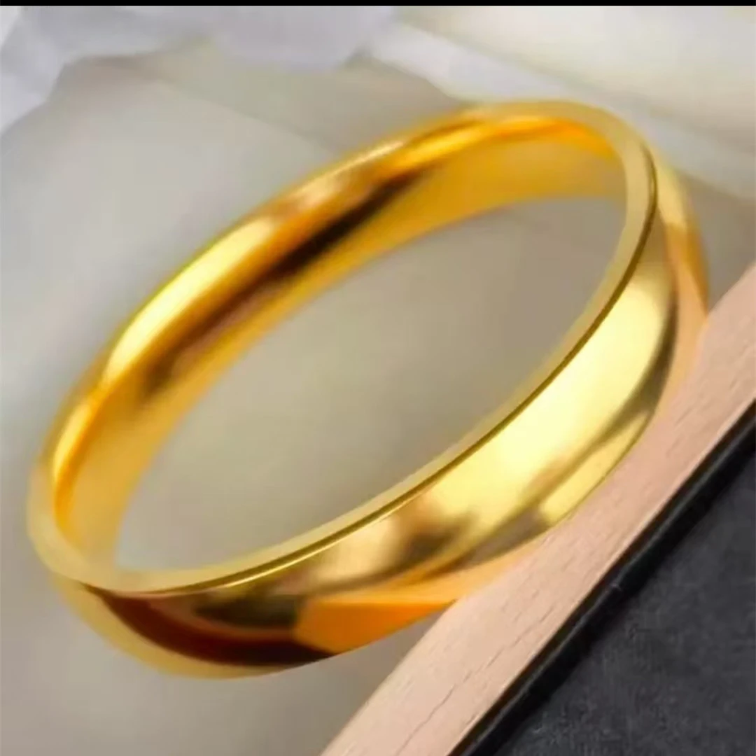 铜合金手镯 精工卡10轮胎贵妃镯 实心金色轻奢加厚素圈