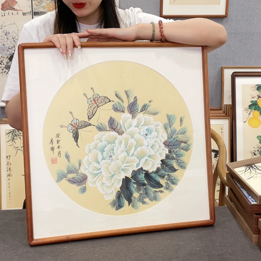 书法手绘带框尺寸：53*53