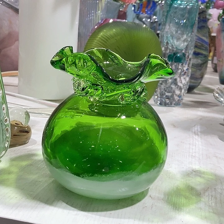 琉璃琉璃花瓶高16口6