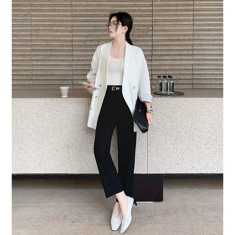 美洋MEIYANG 黑线西裤 进口复合纱通勤休闲九分烟管裤【60系列】R