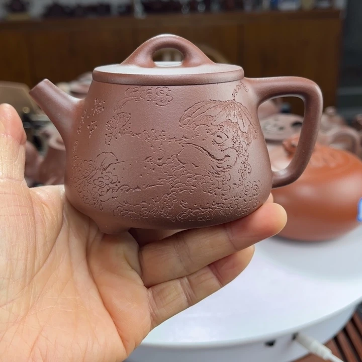 茶壶紫砂紫砂花茶