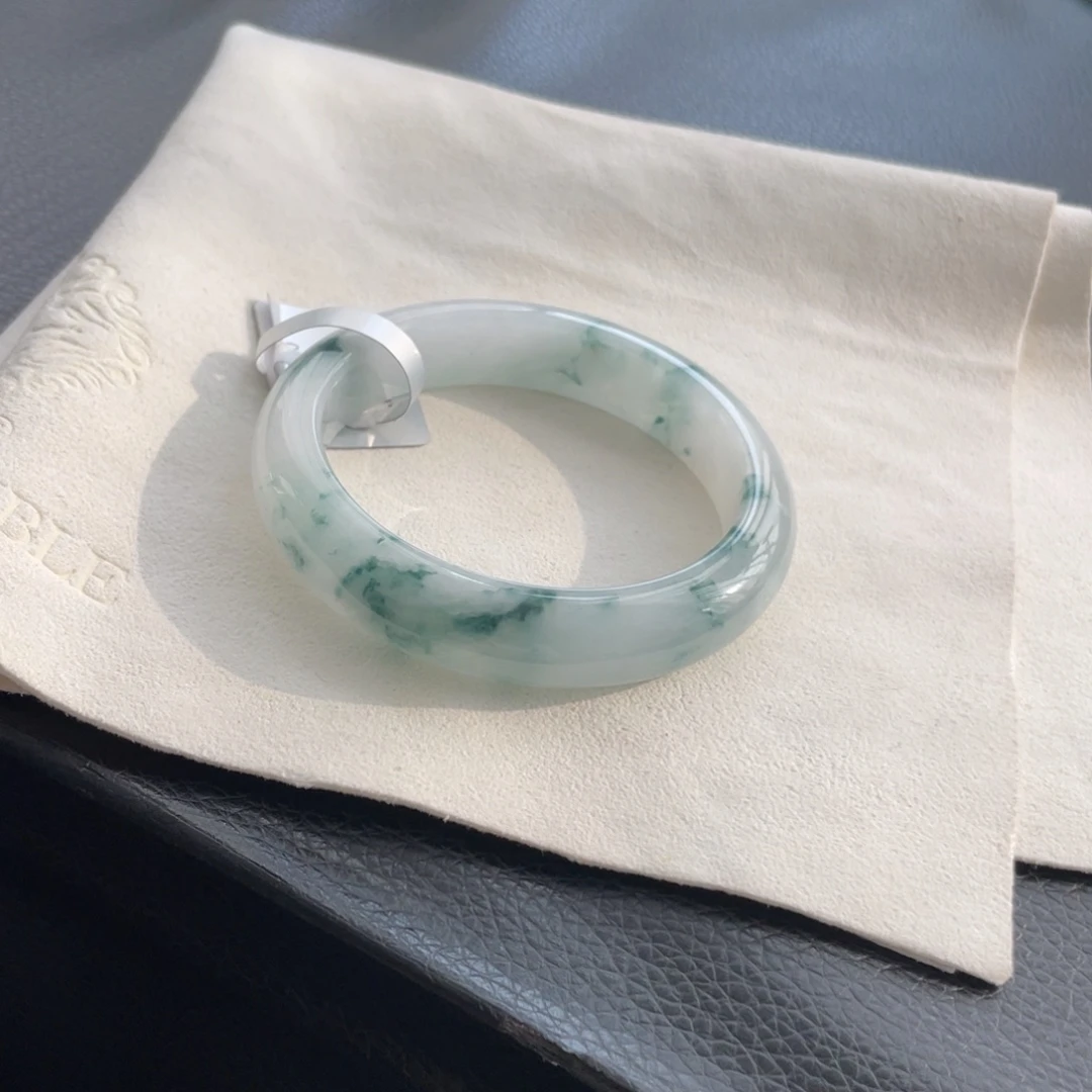 翡翠未镶嵌手镯纹53正圈