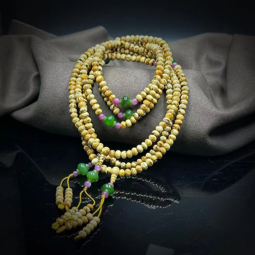 【缪老师严选】FS1151  抚顺 干白花琥珀佛珠手链 多样性发其一