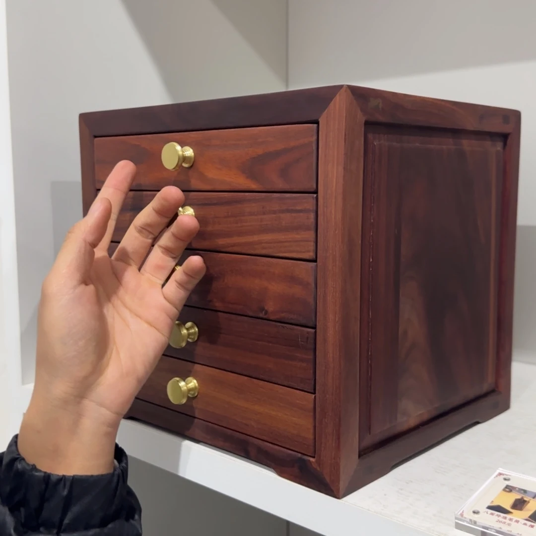 端景台紫檀木类赞比亚血檀五斗柜