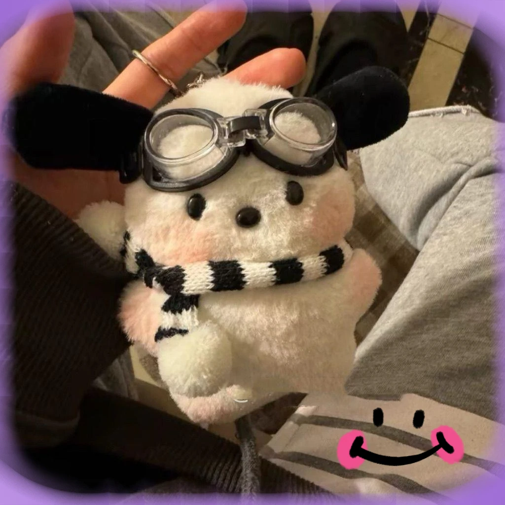 新款腮红眼镜帕恰狗可爱公仔书包挂件毛绒创意玩偶卡通情侣礼物