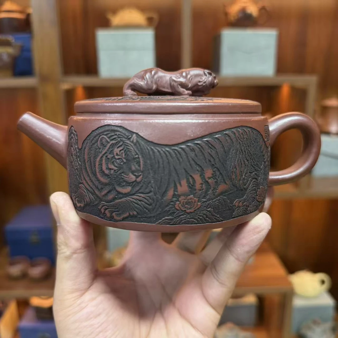 卧虎藏龙大口汉瓦 底槽清紫砂壶