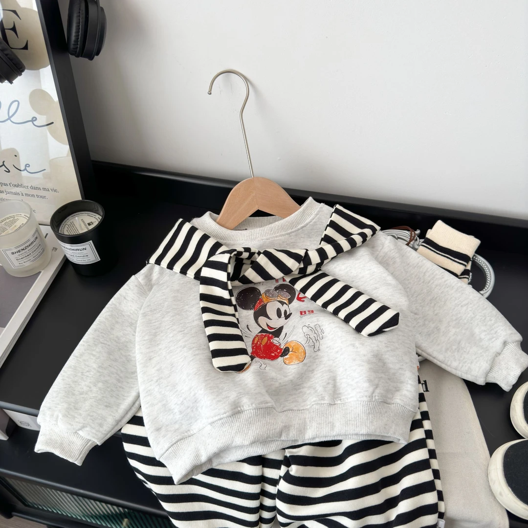 【下单立送披肩】儿童春装套装2025新款男女宝宝洋气春秋款衣服宽松