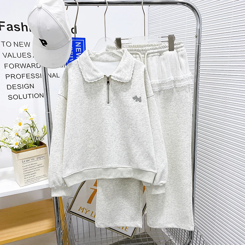 春季新款女大童长裤套装潮牌休闲中大童高级感显瘦zb5372简约童品