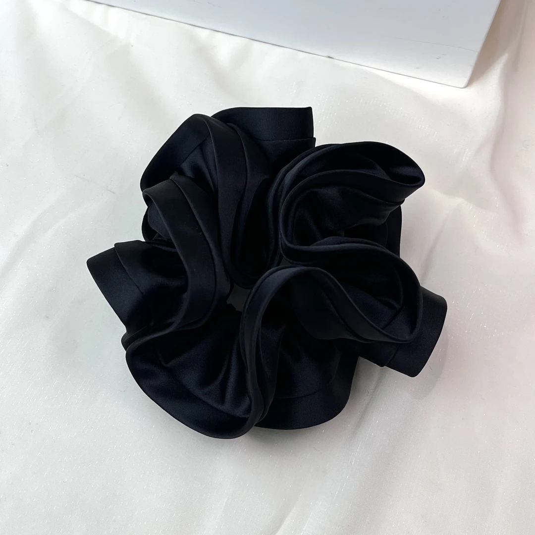 露丝同款立体花苞缎面双层发圈