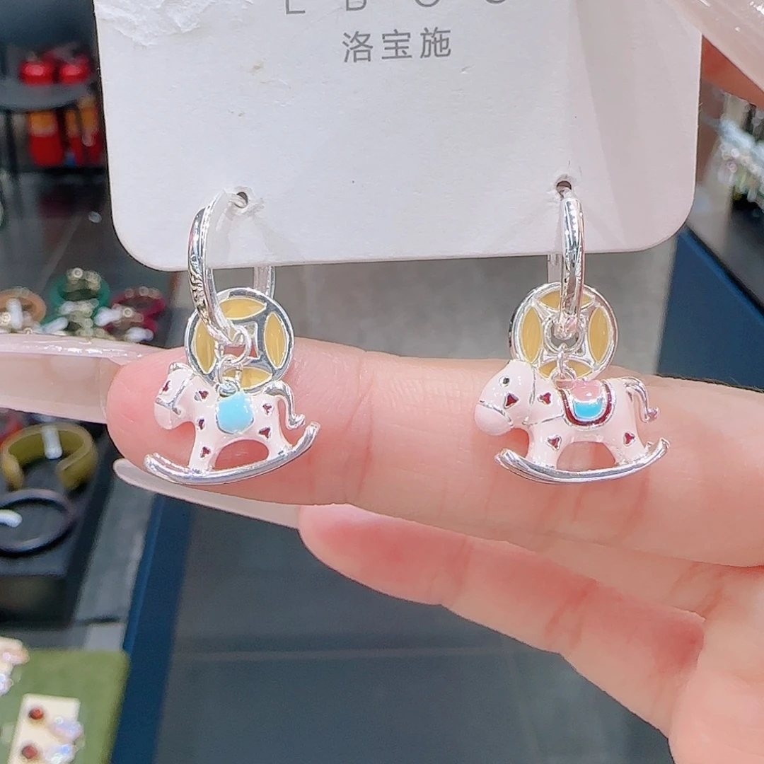 锆石铜合金925银耳环