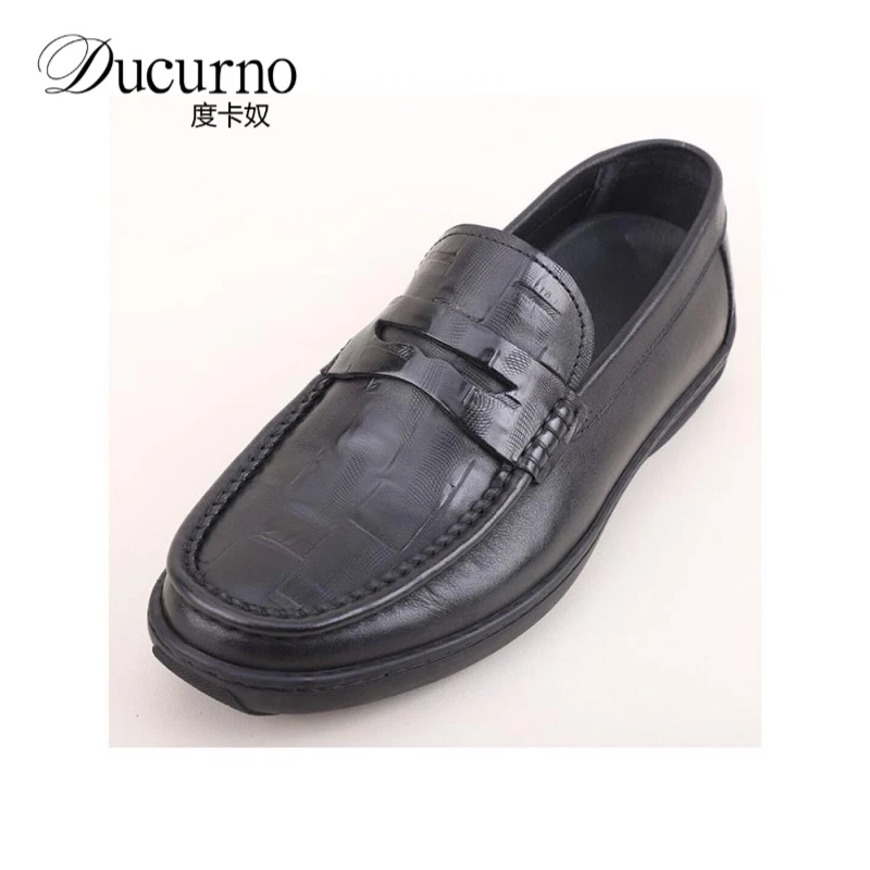 高端印花休闲豆豆鞋男英伦风商务轻软舒适高端秋季透气男士皮鞋