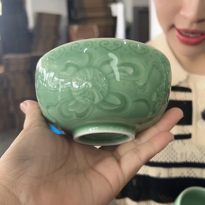 龙泉云间青瓷小米茶器