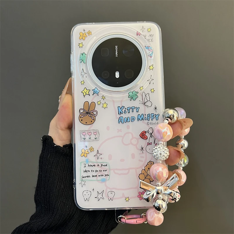 卡通米菲兔头套kitty猫适用华为mate70/60pro+手机壳pura70pro女