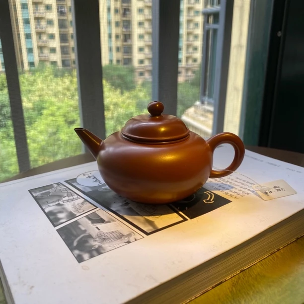 陈华原潮州红泥手拉壶全手工明针工艺正宗朱泥水平壶紫砂壶纯手工