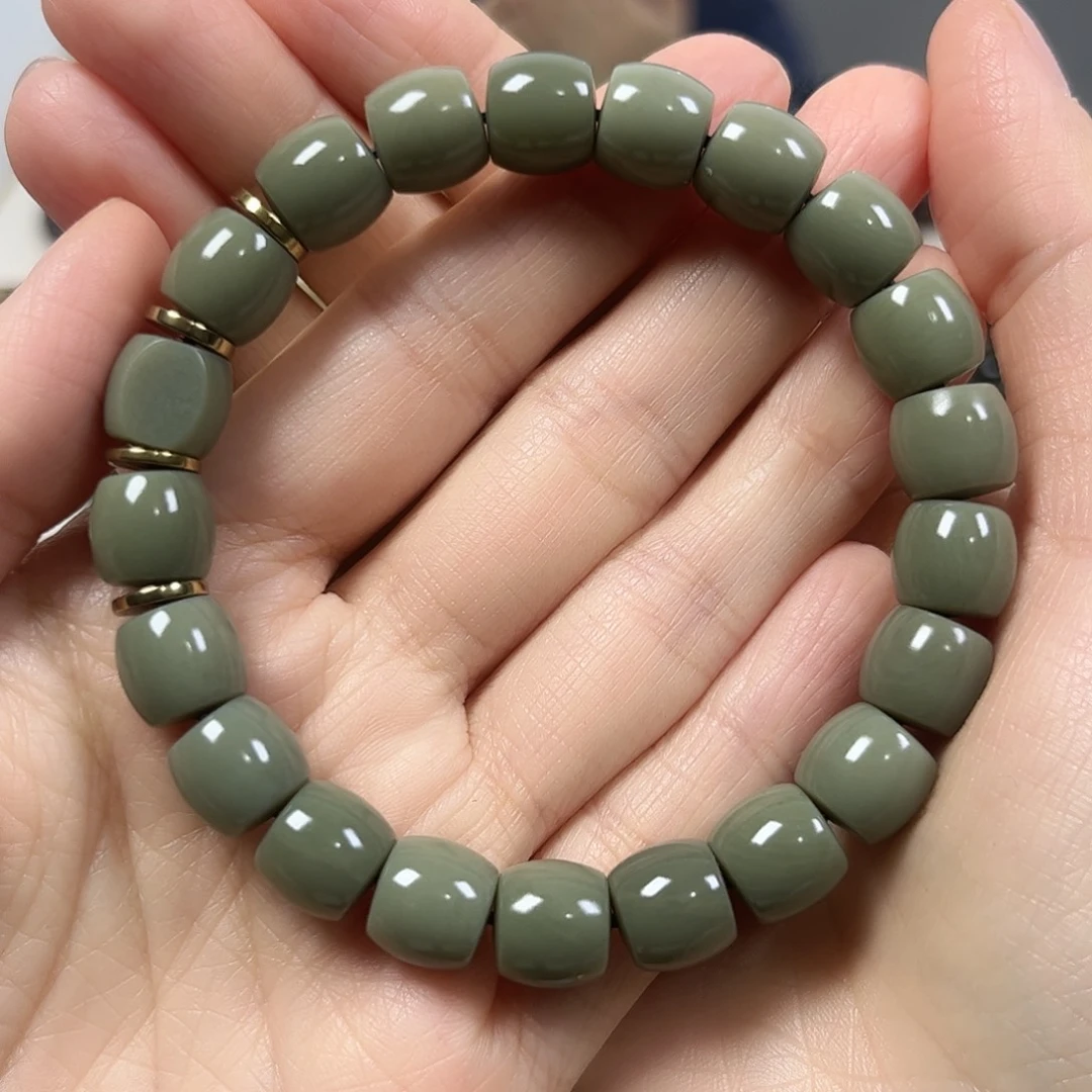 和田玉未镶嵌手串卡10直切珠宝级货头