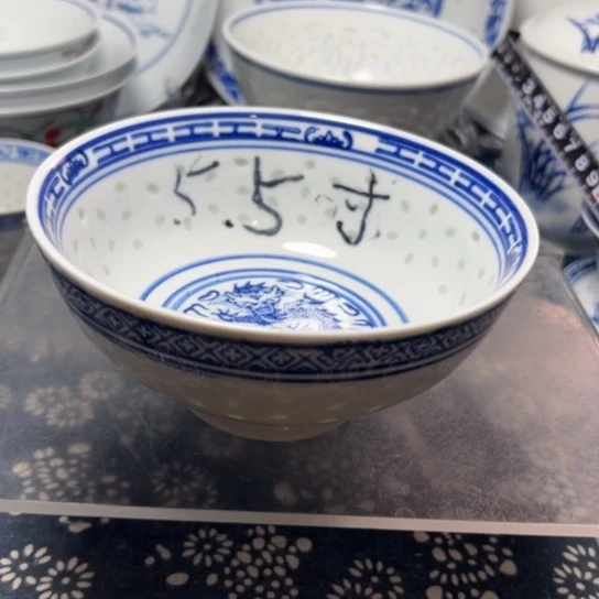 青花玲珑5.5寸饭碗